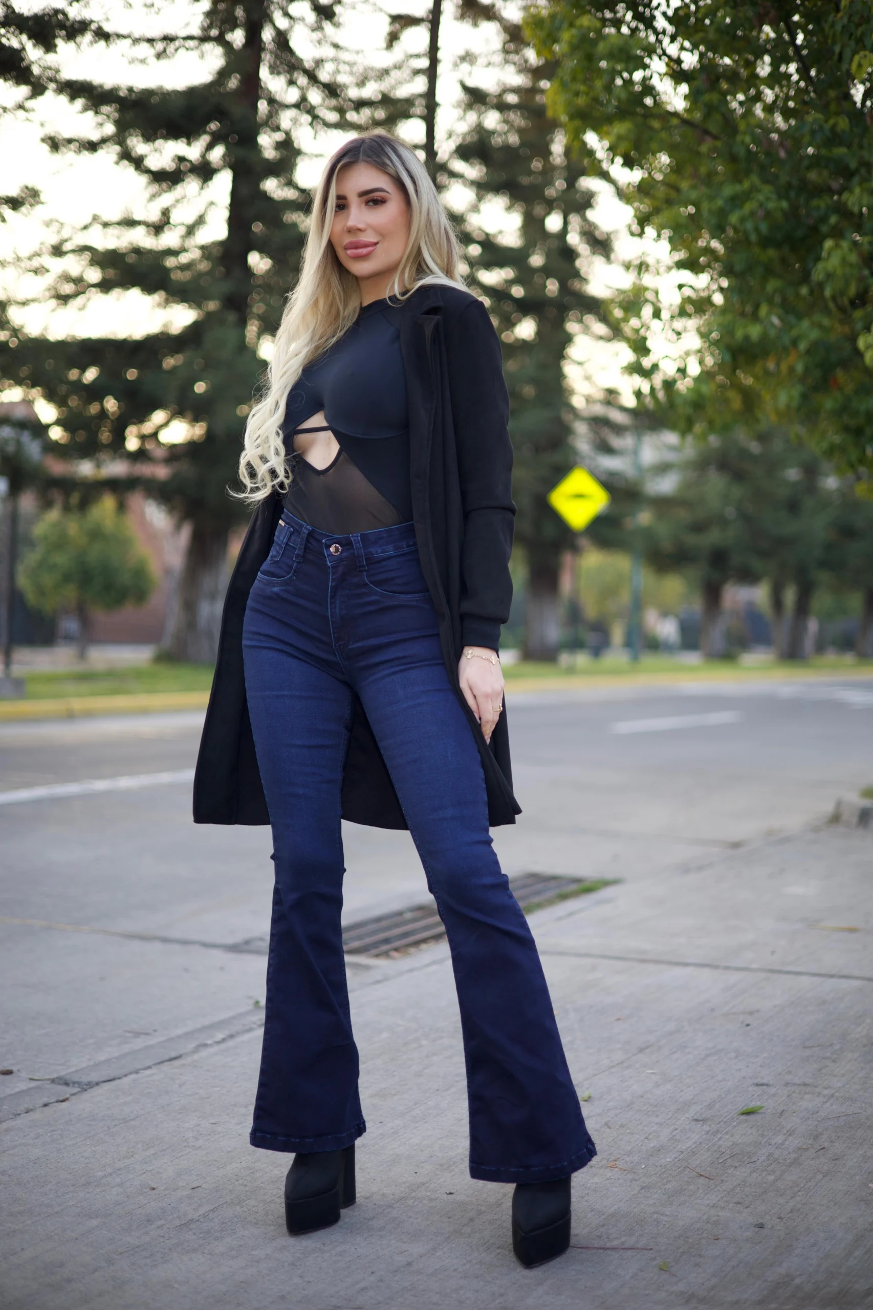 Jeans Flare Black Blue
