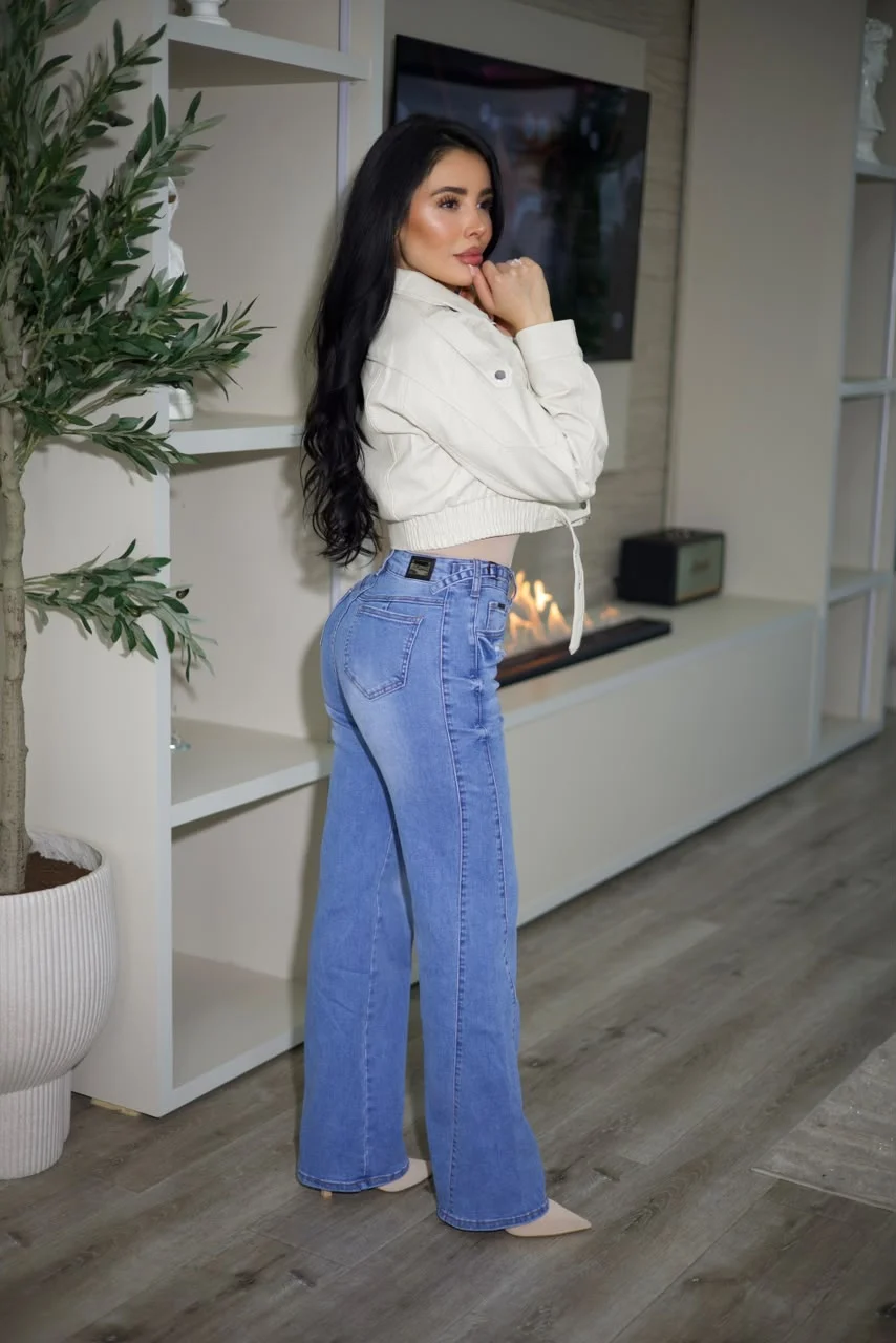 Jeans Wide Leg FIT Blue intermedio - Vista 2