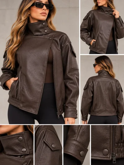 Jacket Woman Viral Botones Coffee