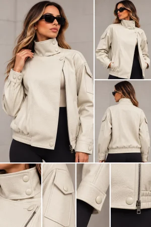 JACKET WOMAN VIRAL BOTONES BEIGE - Vista 1